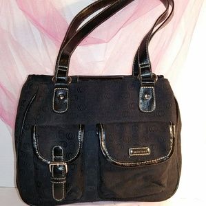 MINICCI Patterned Fabric 3 section Shoulder Bag